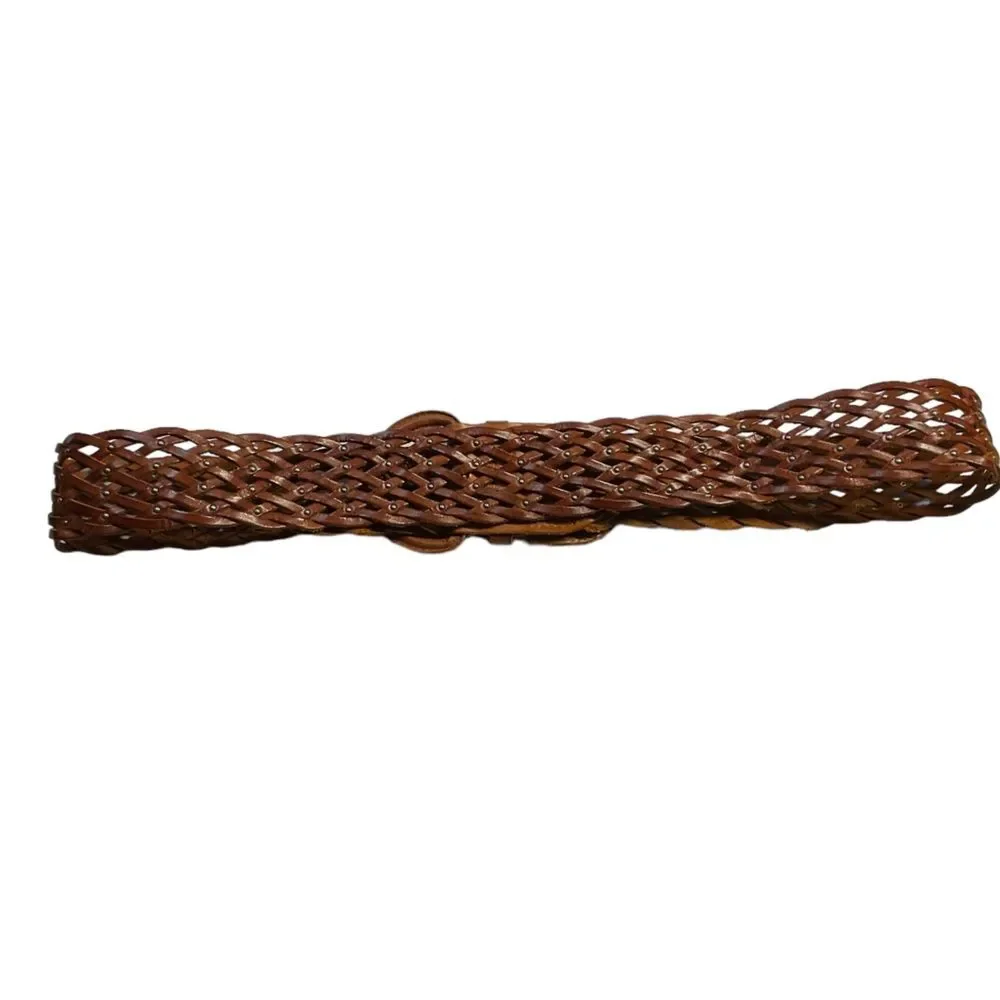 American Eagle Outfitters Brown Woven Genuine Leather Belt Size L/XL